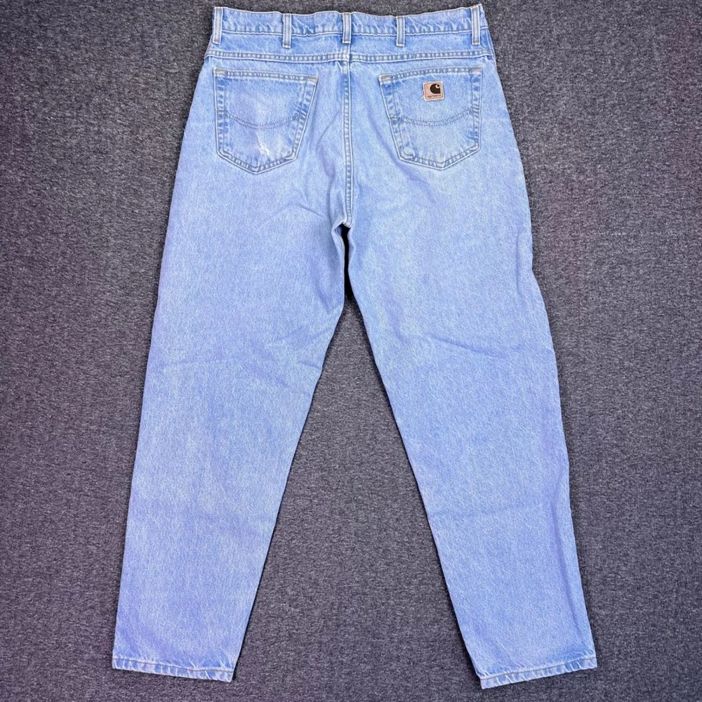 VTG Carhartt‎ Jeans Mens 36x31 Light Wash Relaxed Tapered Workwear B17STW USA